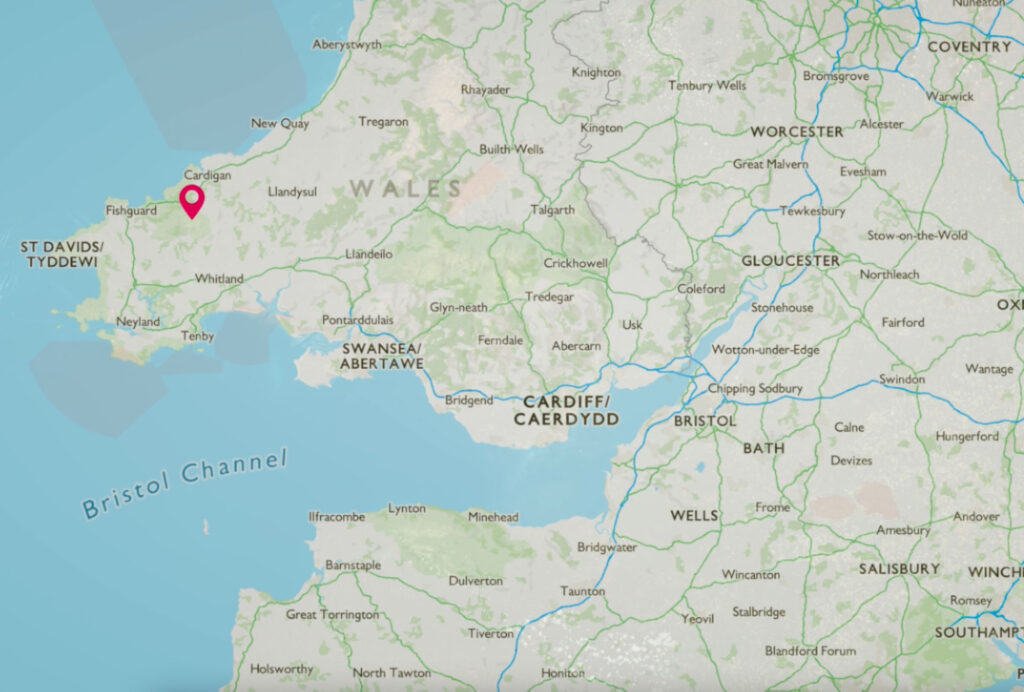 Location of the Preseli Hills